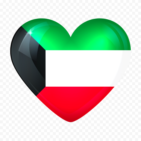 Love Kuwait Flag Heart Shape HD Transparent PNG