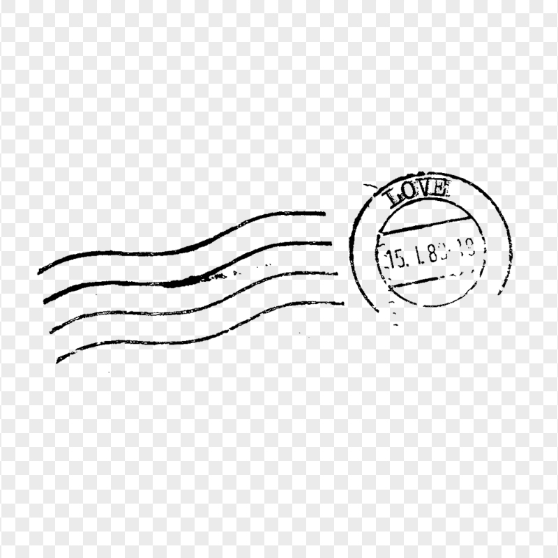 Love Letter Postmark Postage Black Stamp HD PNG