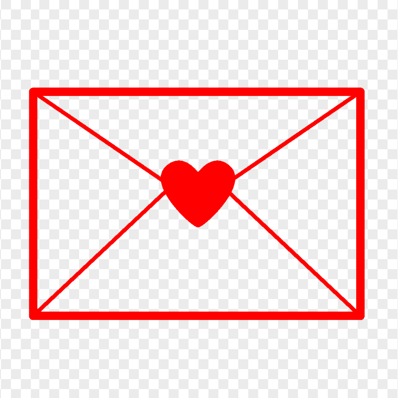 Love Letter Red Outline Icon