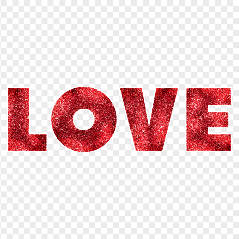 Love red glitter text