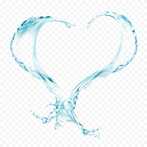 Love Water Heart Shape Splash FREE PNG