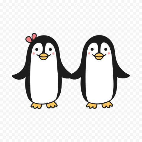 Lovely Cartoon Penguins Characters HD PNG