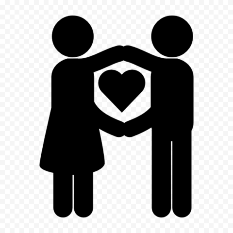 Loving Couple Black Icon PNG