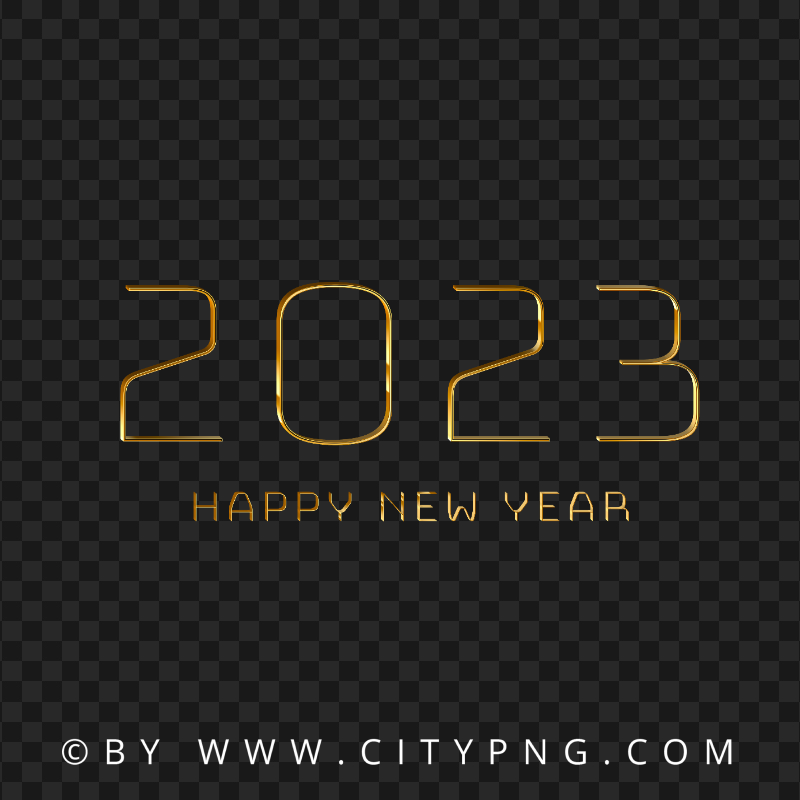 Luxury Gold 2023 Happy New Year PNG Image