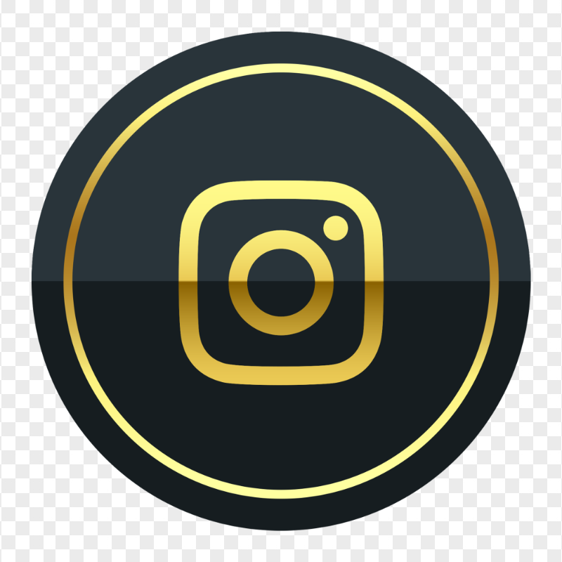 Luxury Round Black & Gold Instagram Icon