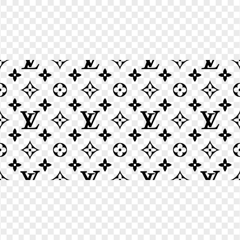Lv Louis Vuitton Black Pattern Seamless Image PNG