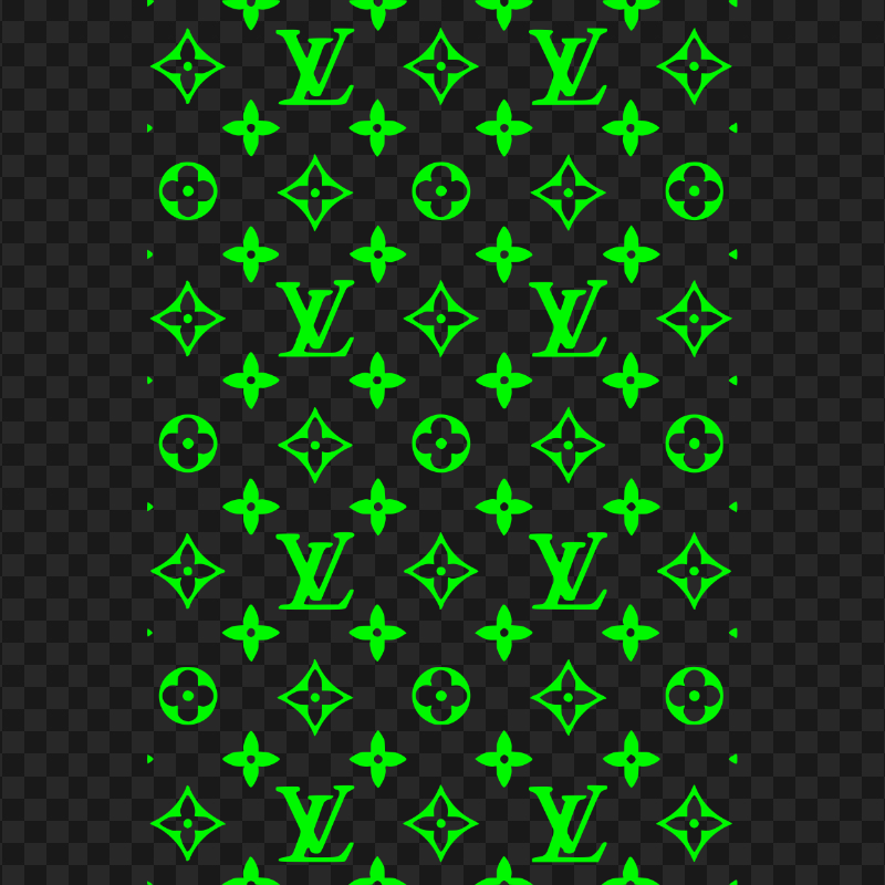 Lv Louis Vuitton Green Pattern PNG Image