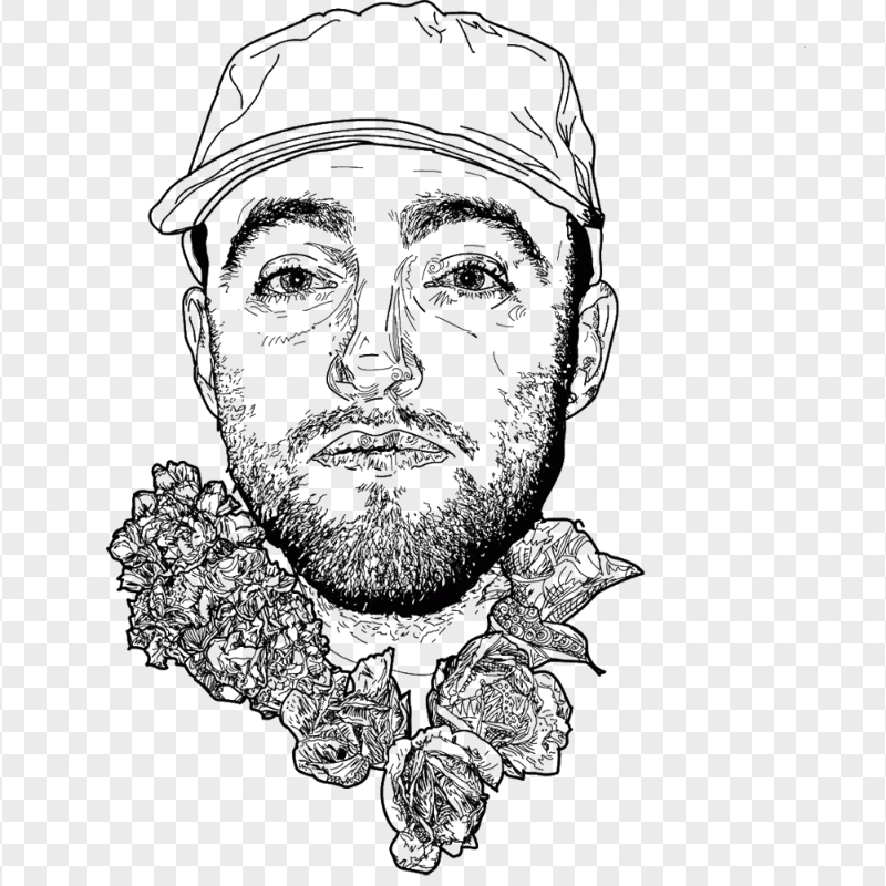 Mac Miller Head Sketch Drawing