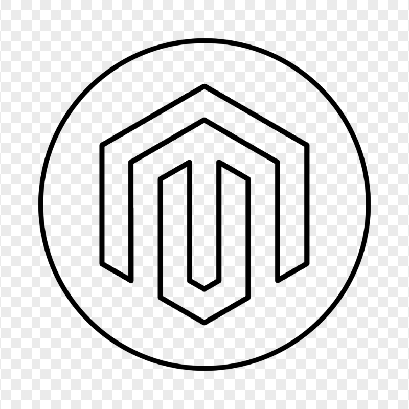 Magento Round Outline Black Logo Icon PNG