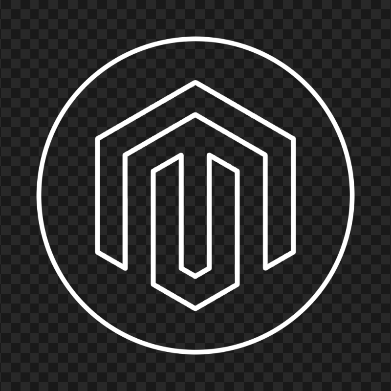Magento Round Outline White Logo Icon