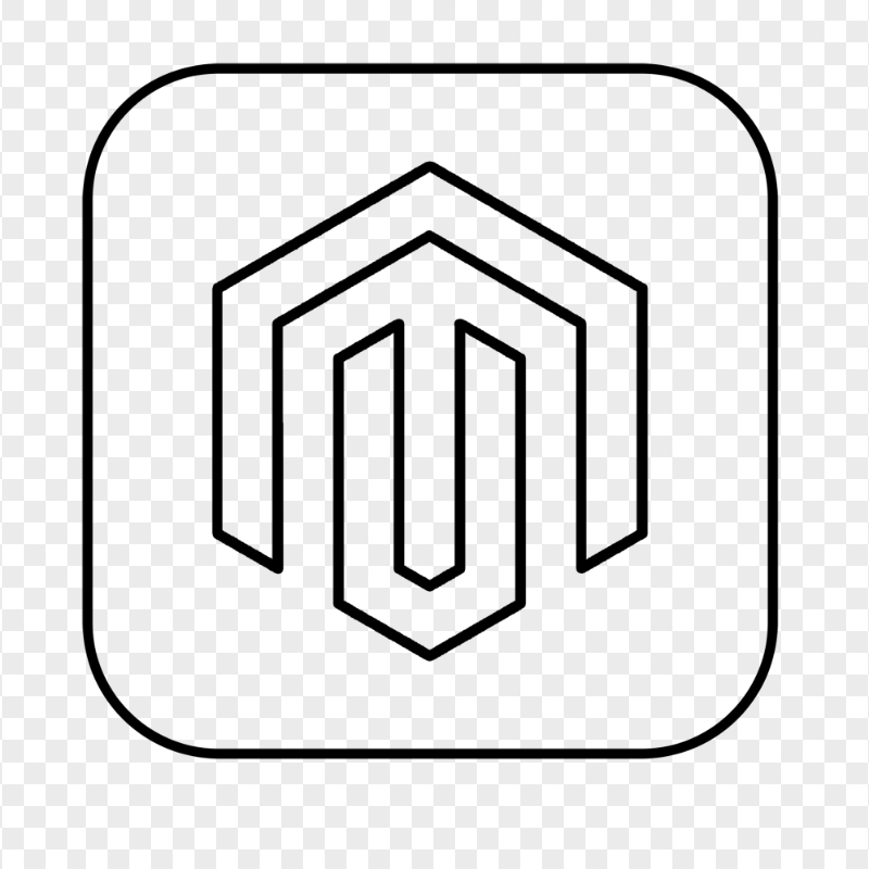 Magento Square Black Outline Logo Icon PNG