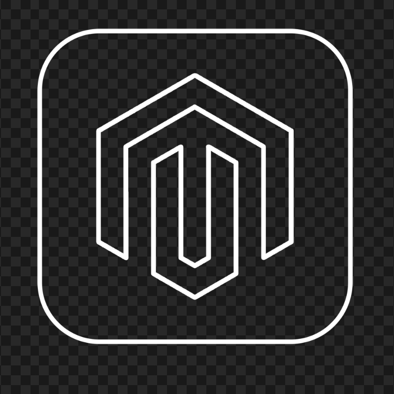 Magento Square White Outline Logo Icon PNG
