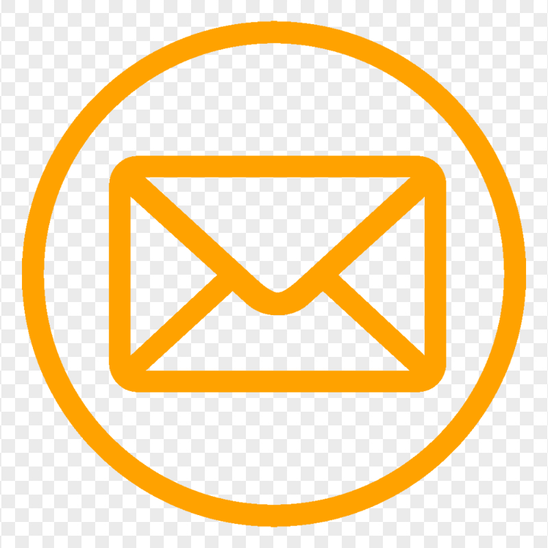 Mail Email Address Round Outline Orange Icon Transparent Background