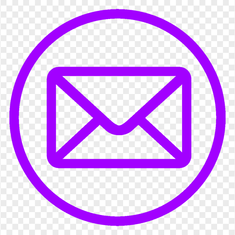 Mail Email Address Round Outline Purple Icon FREE PNG