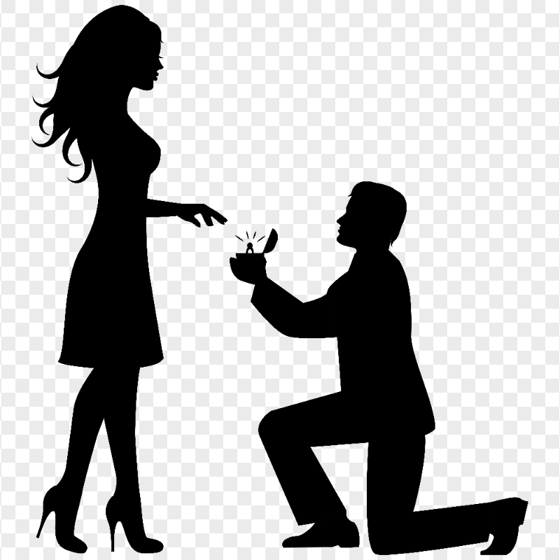 Man Proposing To Woman Marriage Proposal Silhouette