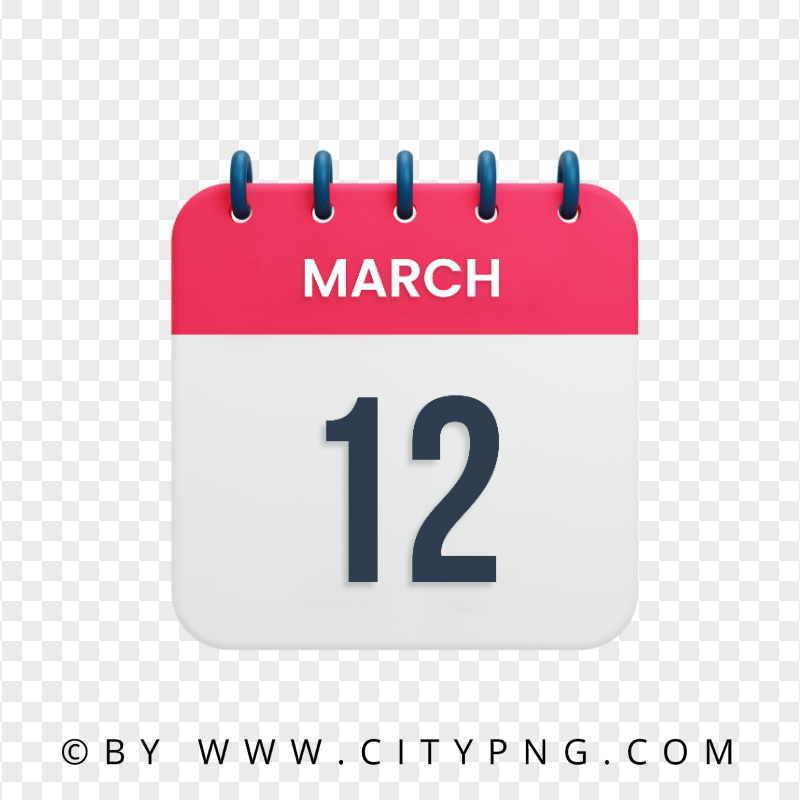 March 12th Date Vector Calendar Icon HD PNG