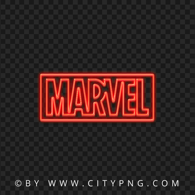 Marvel Red Neon Logo PNG