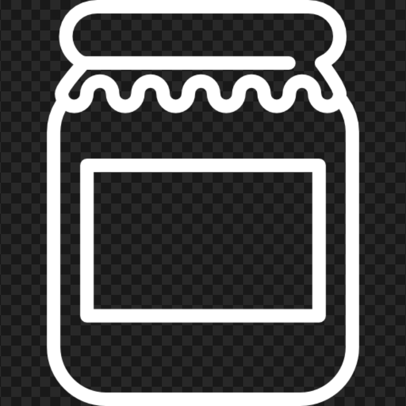Mason Jar Jam White Outline Icon PNG