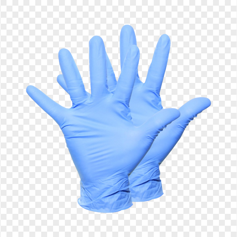 Medical Pair Hands Gloves Surgical Blue