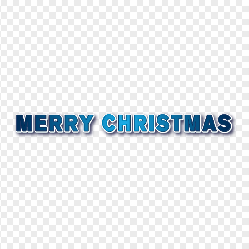 Merry Christmas Blue Text Transparent Background