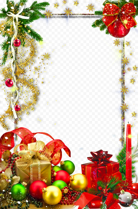 Merry Christmas Decorated Photo Frame HD PNG