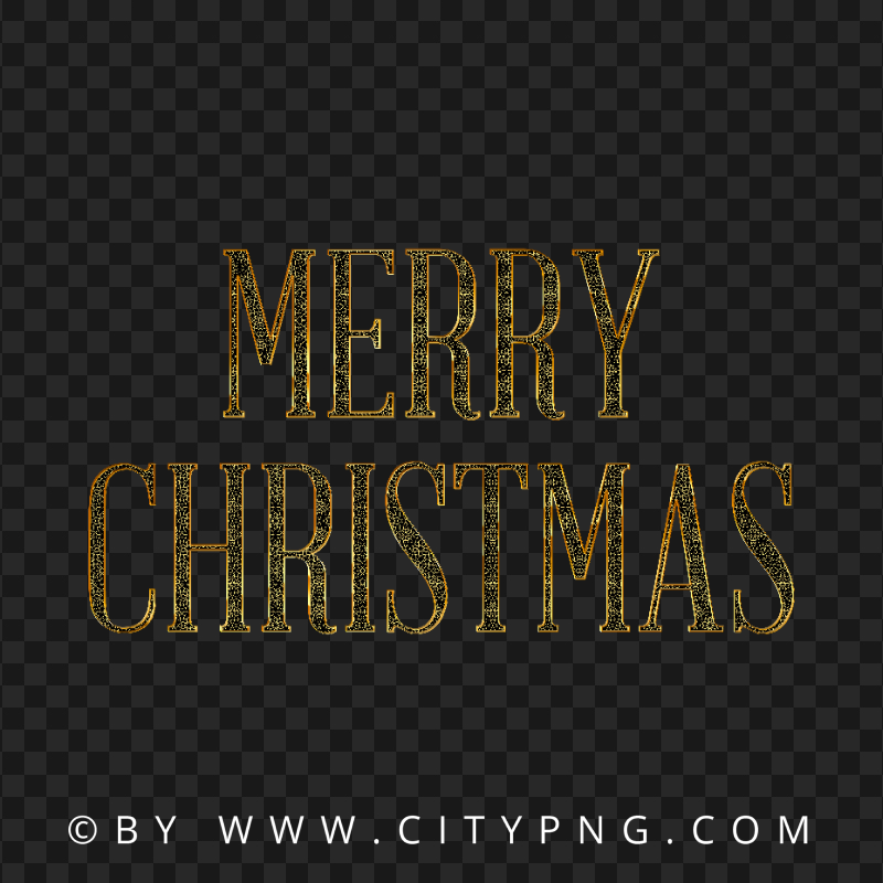 Merry Christmas Golden Lettering Design FREE PNG