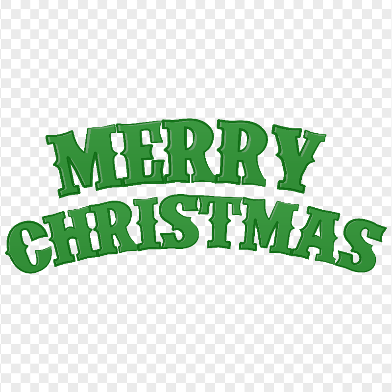 Merry Christmas Green Text Font FREE PNG