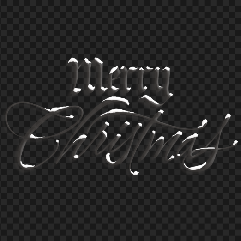 Merry Christmas Snowy Words HD PNG