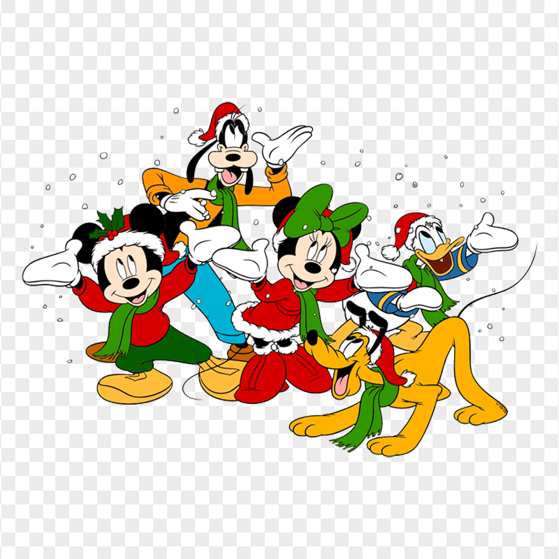 Mickey Minnie And Donald Duck Pluto Christmas