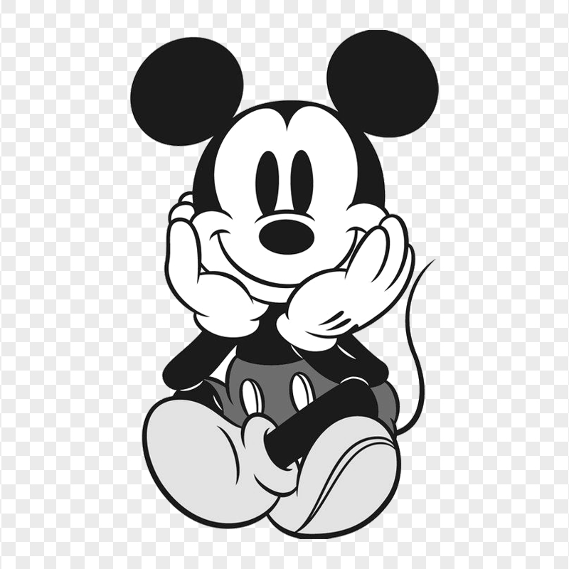 Mickey Mouse Black And White PNG