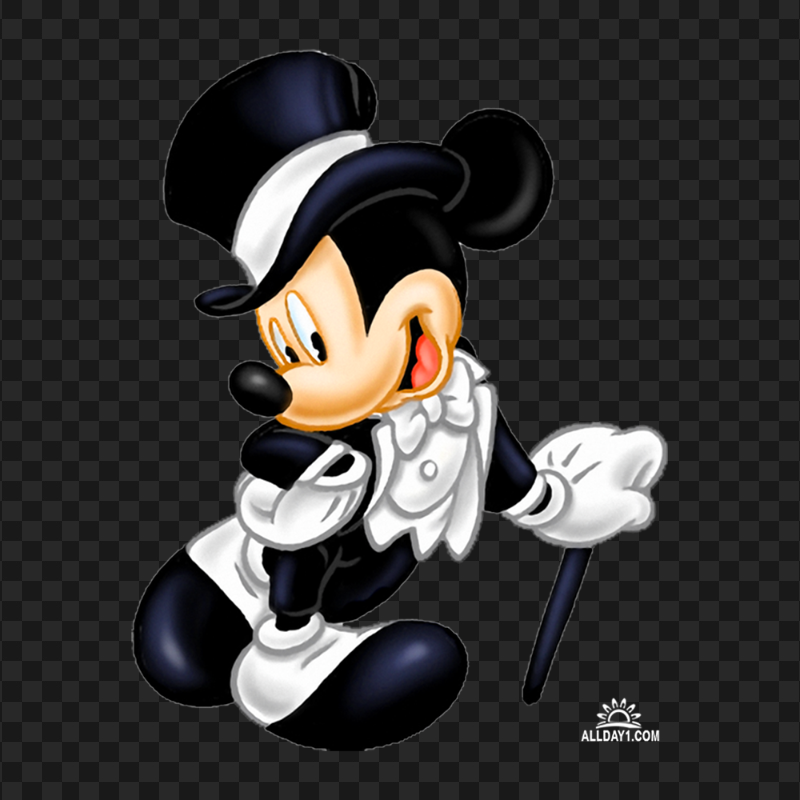 Mickey Mouse Black And White Suit PNG