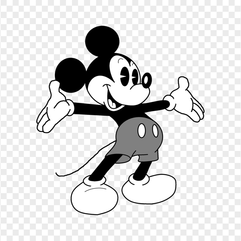 Mickey Mouse Black And White Transparent Background