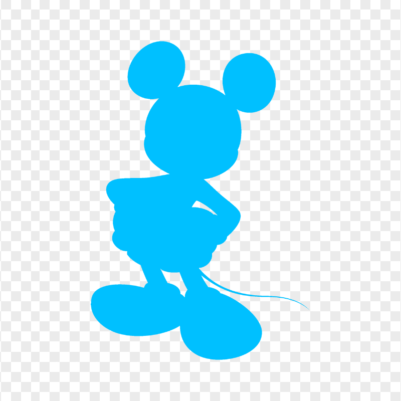 Mickey Mouse Blue Silhouette HD PNG