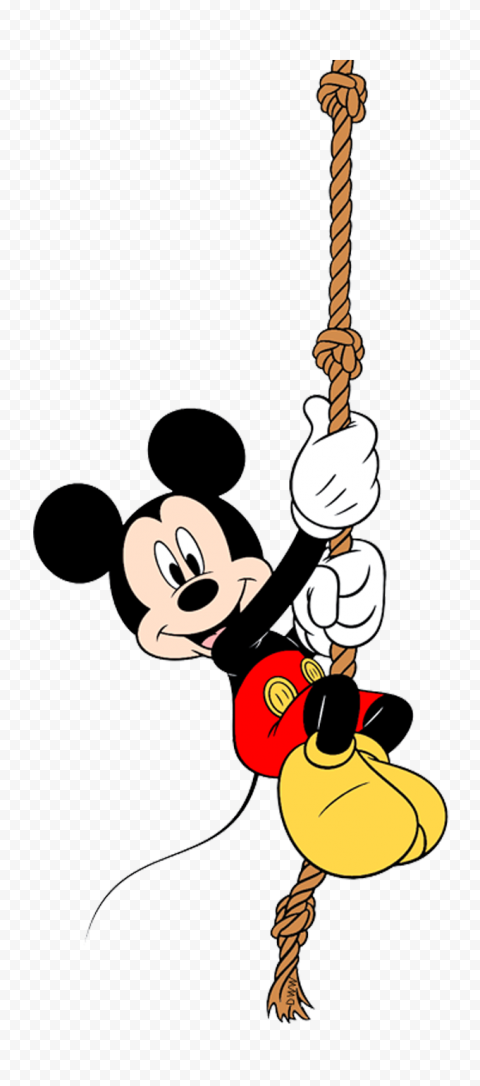 Mickey Mouse Cartoon Character On Rope HD PNG | Citypng