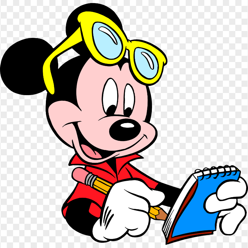 Mickey Mouse Child Writing HD PNG