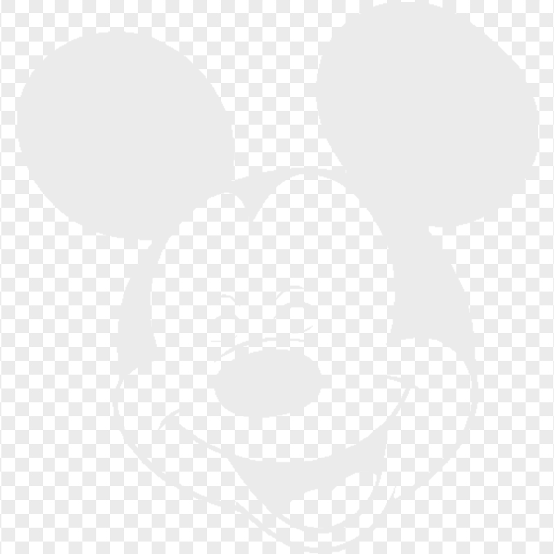 Mickey Mouse Face Gray Silhouette FREE PNG