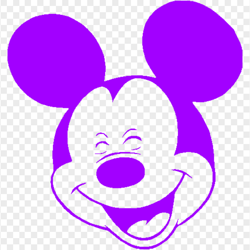Mickey Mouse Face Purple Silhouette