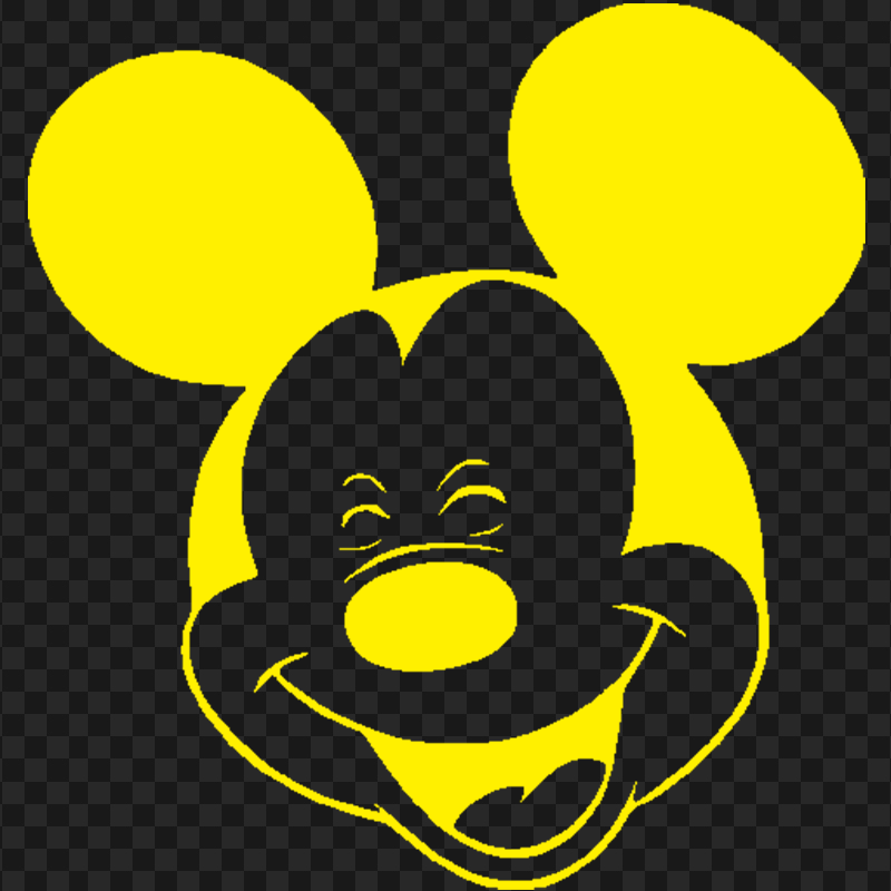 Mickey Mouse Face Yellow Silhouette Download PNG