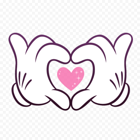 Mickey Mouse Hands Forming Heart HD PNG