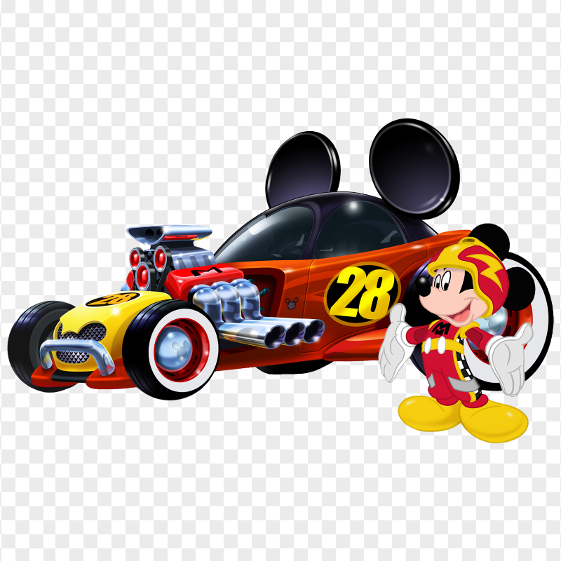 Mickey Mouse Helmet Race Car PNG Image