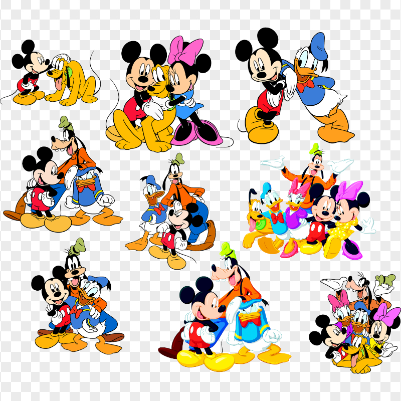 Mickey Mouse Heroes Collage PNG Image