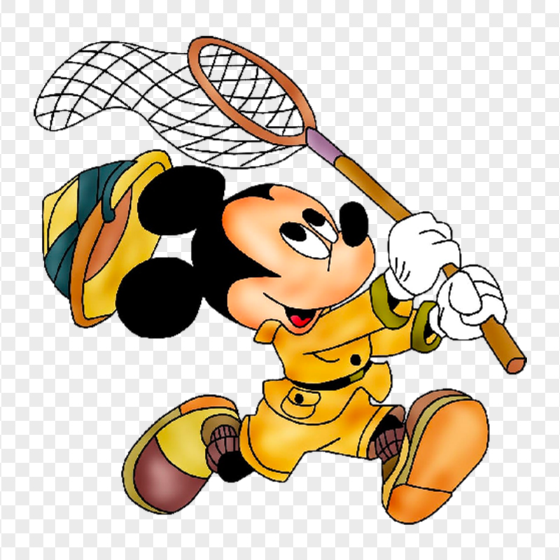 Mickey Mouse Holding Insect Net PNG