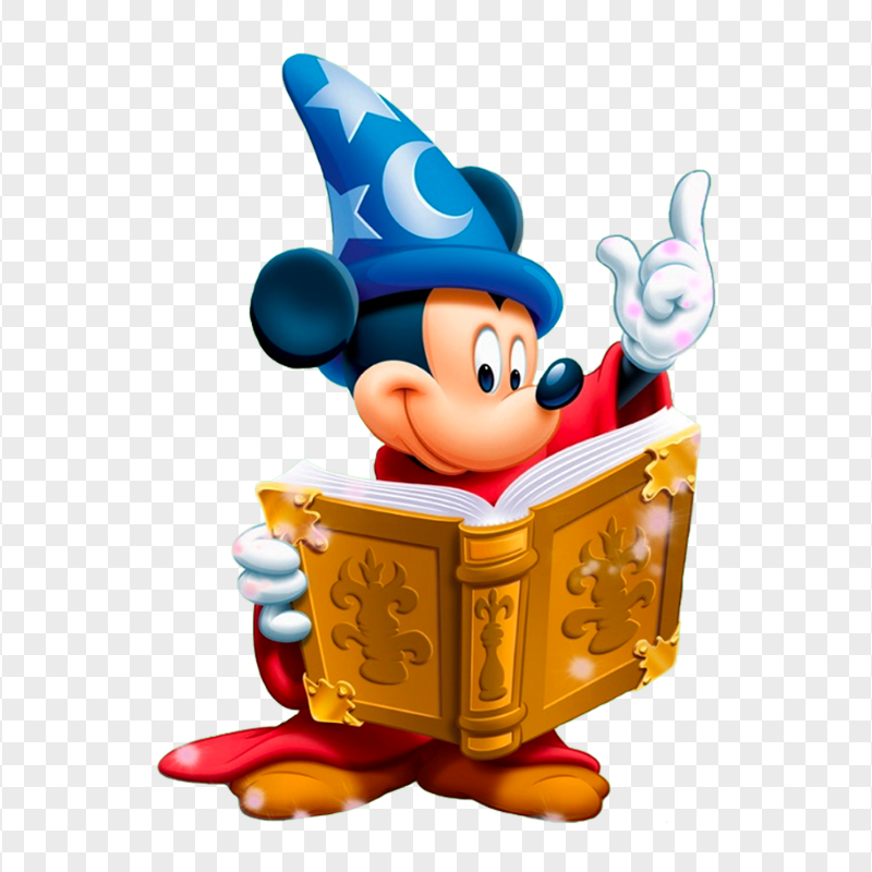 Mickey Mouse Holding Magic Book FREE PNG