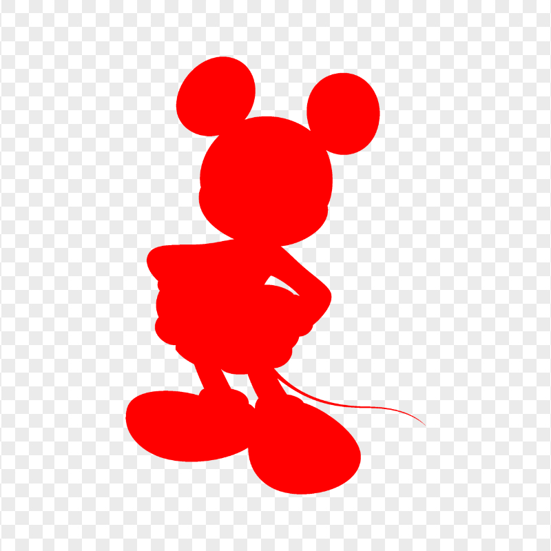 Mickey Mouse Red Silhouette Transparent Background