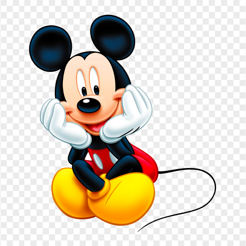 Mickey Mouse Sitting Crossed Legs PNG Image