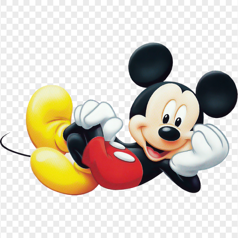 Mickey Mouse Smiling Face Laying Down PNG