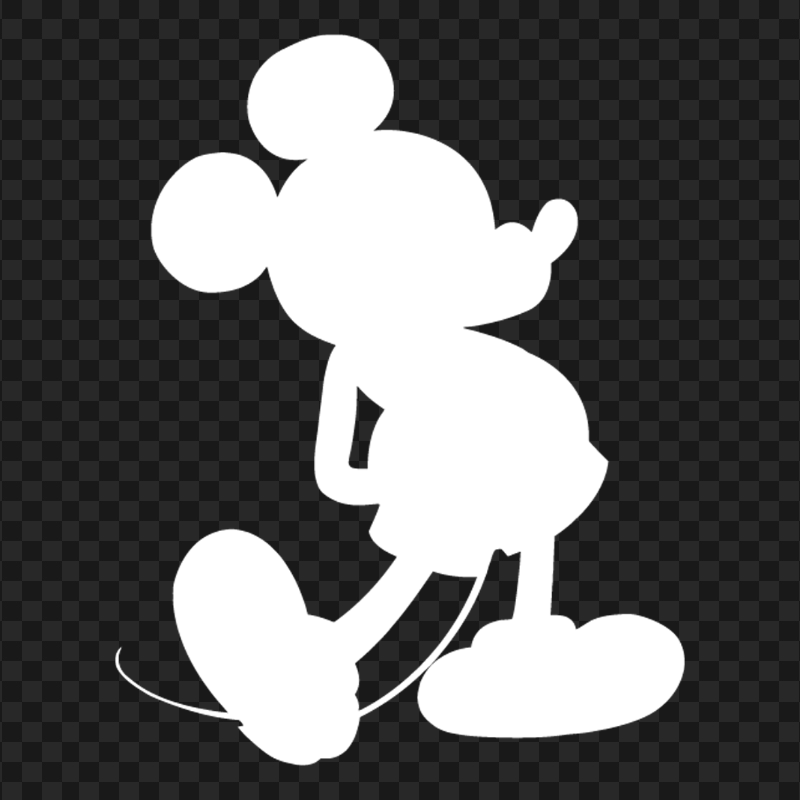 Mickey Mouse White Silhouette PNG