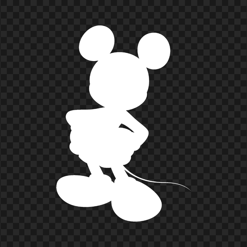 Mickey Mouse White Silhouette Transparent Background