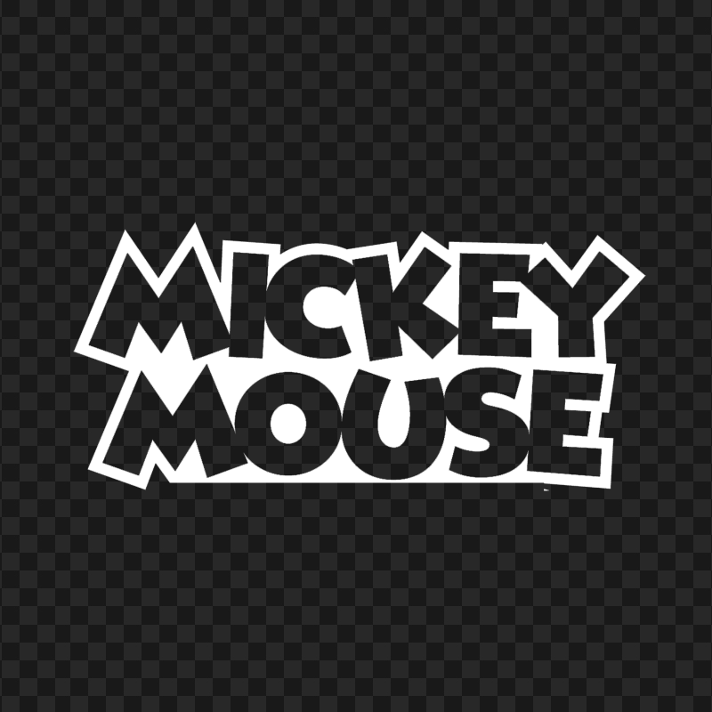 Mickey Mouse White Word Name Logo PNG