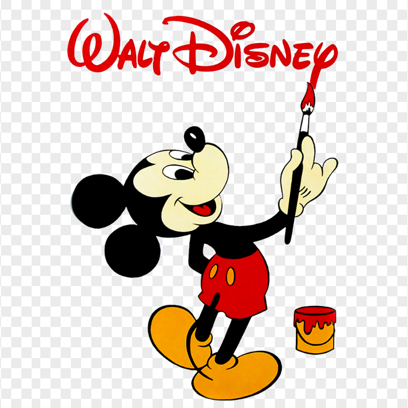 Mickey Mouse Writing Walt Disney Logo Image PNG